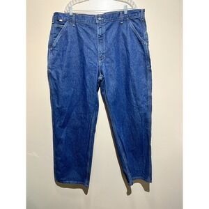 Mens Carhartt‎ FR Denim Blue Jeans Size 42 x 30 2112 CAT 2 Cotton Workwear Pants